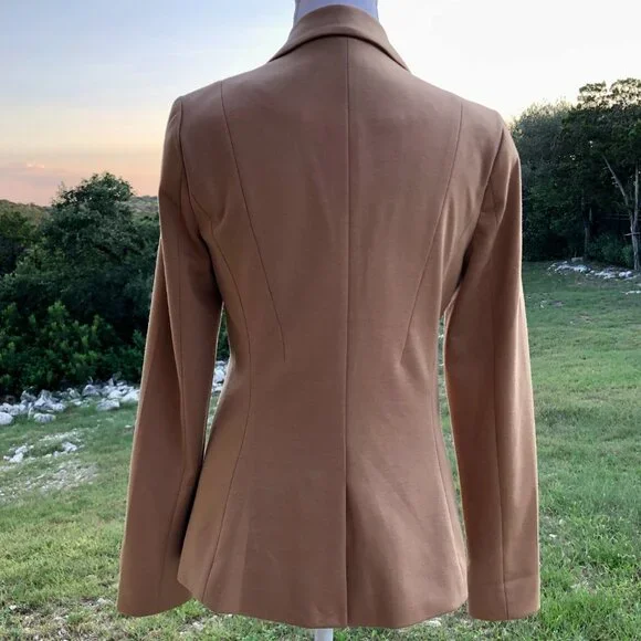 Tan Blazer Womens Small Long Sleeve Forever 21 Work Office Business Casual Fall - Picture 3 of 16